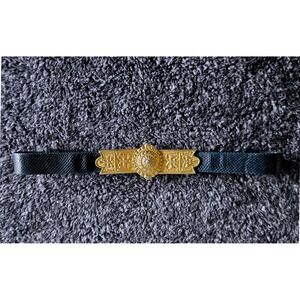 Alexis Kirk Waist Belt Womens One Size Black Gold Good Medallion Snake Skin VTG